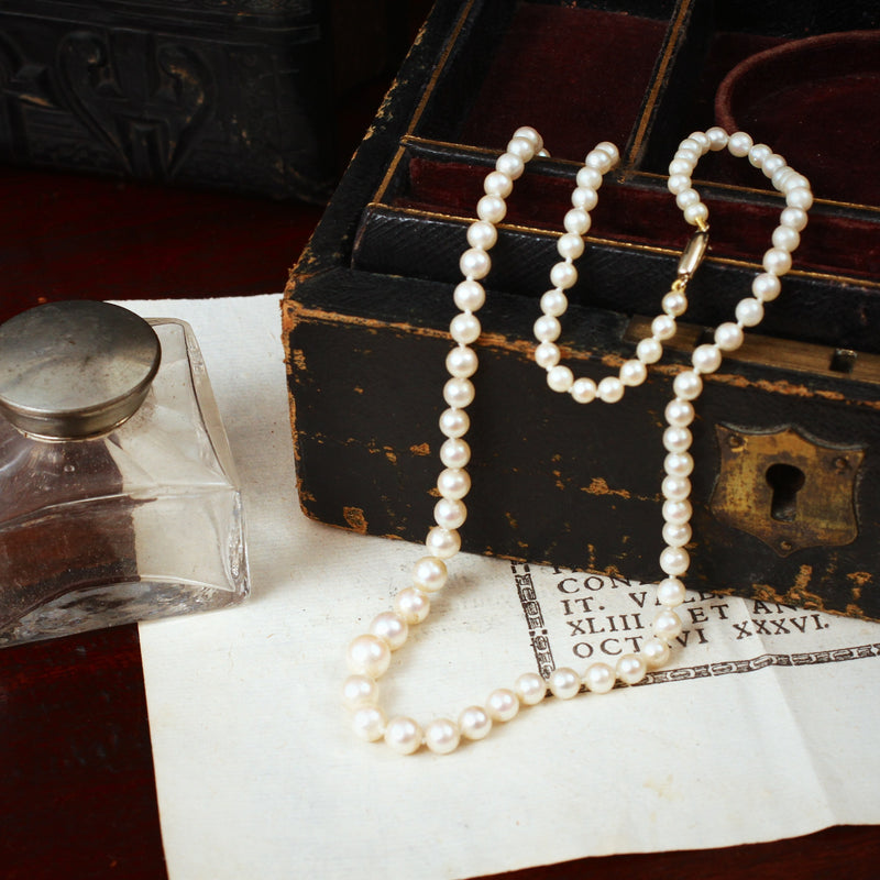 Vintage real pearl deals necklace for sale