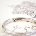 Hand Engraved Vintage Platinum Wedding Band