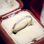 Hand Engraved Vintage Platinum Wedding Band