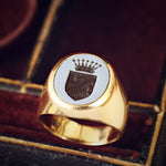 Super Quality 18ct Gold Intaglio Crest Signet Ring