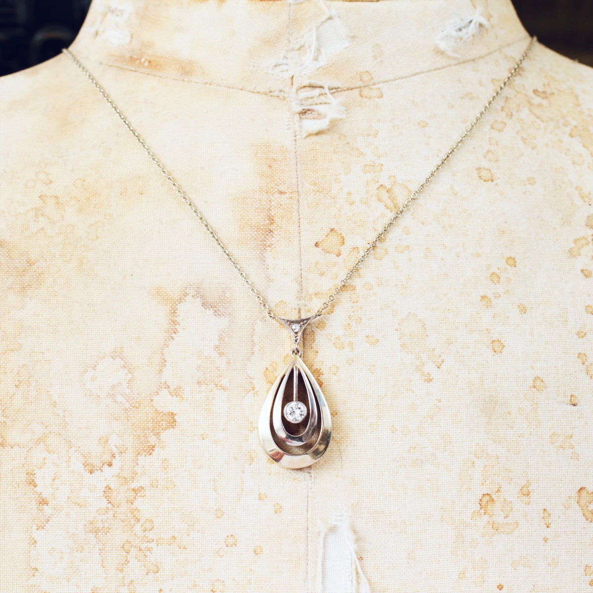 Finest Vintage Continental Diamond Pendant