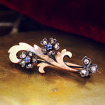 Antique Victorian Diamond and Sapphire Garland Brooch