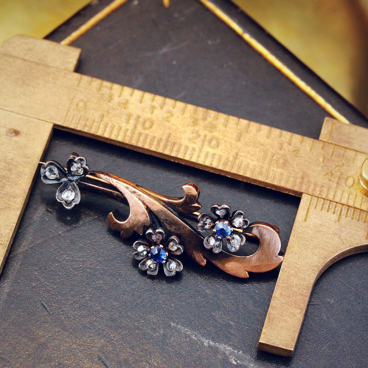Victorian Diamond & Sapphire Garland Brooch