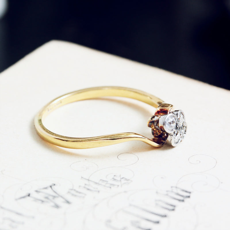 Charming Vintage Diamond Flowerette Ring
