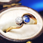 Vintage Sapphire & Diamond 'Toi et Moi' Ring