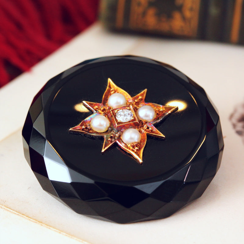 Victorian Onyx Brooch