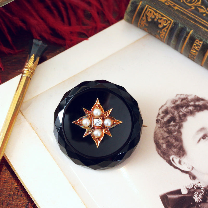 Victorian Onyx Brooch