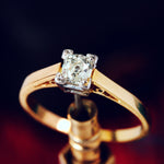 Old Hand Cut Diamond Engagement Ring