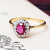 Vintage Ruby & Diamond Cluster Ring