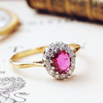 Perfect Harmony Vintage Ruby & Diamond Cluster Ring