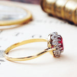 Perfect Harmony Vintage Ruby & Diamond Cluster Ring