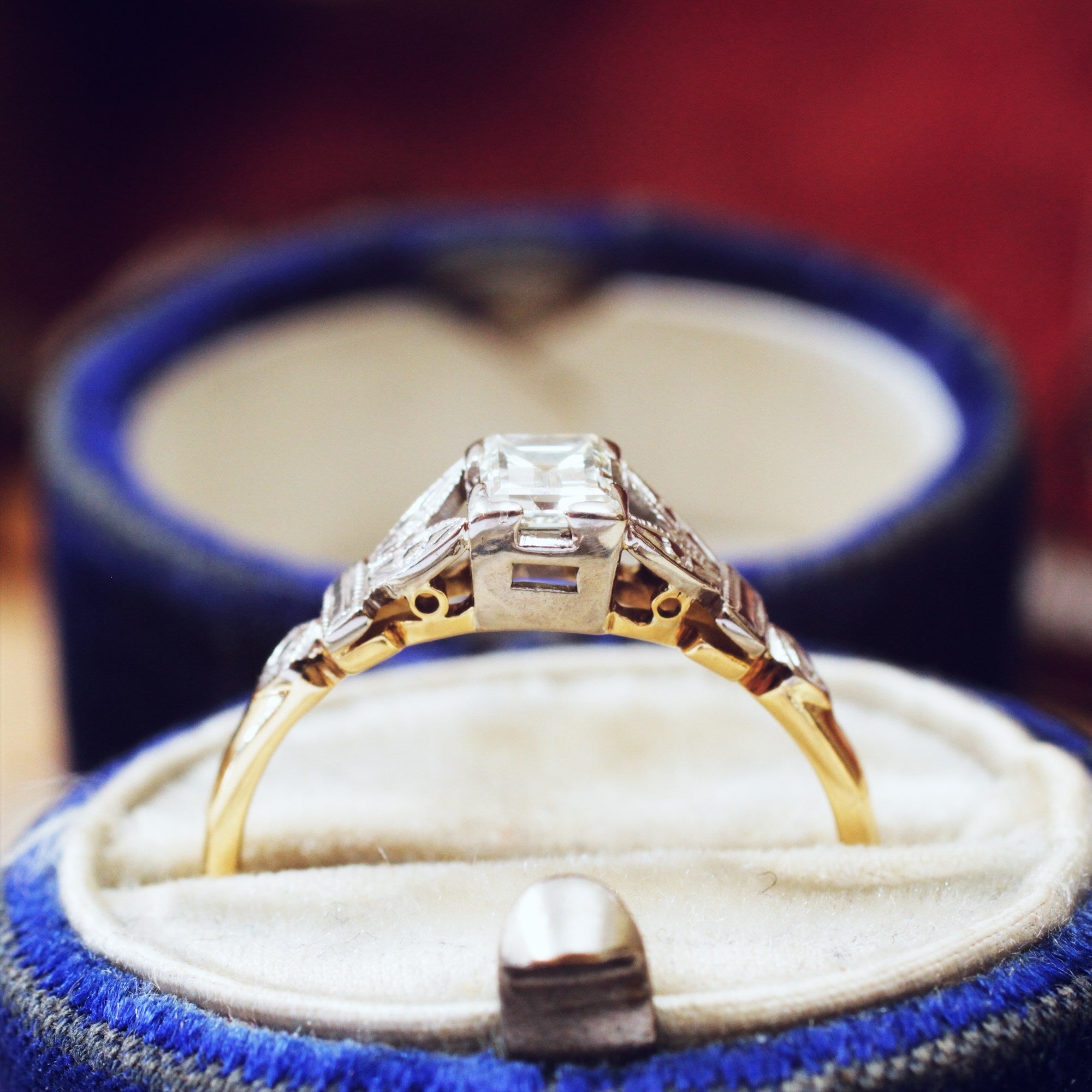 Rare Cut Vintage Diamond Solitaire Engagement Ring Fetheray