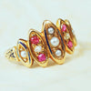 Loveliest Antique Victorian Ruby, Diamond & Pearl Ring