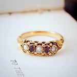 Antique Victorian 15ct Gold Amethyst Pearl Ring