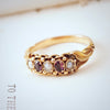 Antique Victorian 15ct Gold Amethyst Pearl Ring