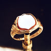 Date 1855 Sardonyx Shield Signet Ring