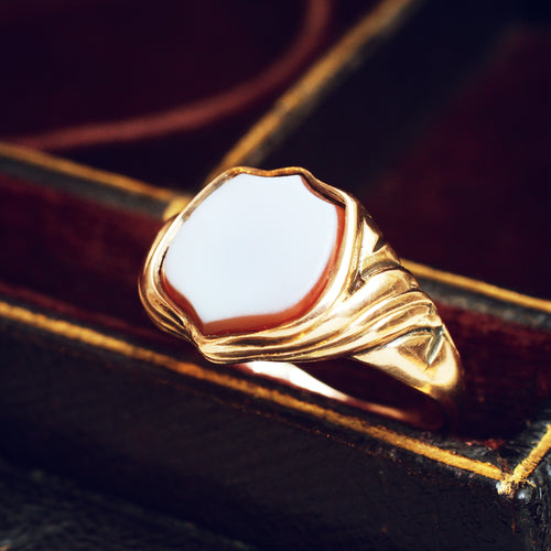 antique vintage gold sardonyx signet ring