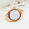 Date 1854 Sardonyx Shield Signet Ring