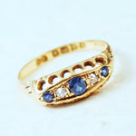 Cutest! Date 1907 Sapphire & Diamond Ring