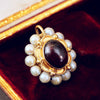 Antique Cabochon Garnet & Pearl Pendant