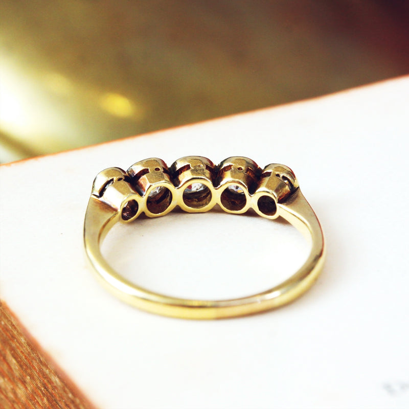 Dramatic Sparkle! Vintage Five Stone Diamond Ring