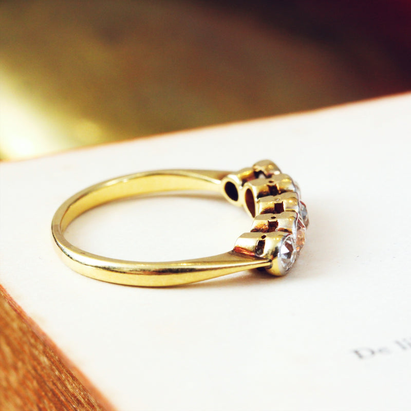 Dramatic Sparkle! Vintage Five Stone Diamond Ring