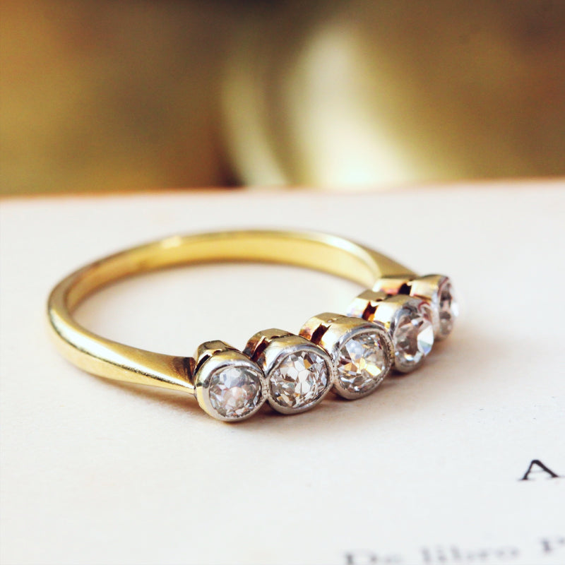 Five Stone Diamond 18ct Gold and Platinum Ring