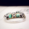 Vintage Emerald & Diamond Half Hoop Ring