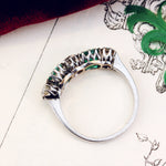 A Resplendent Vintage Emerald & Diamond Half Hoop Ring