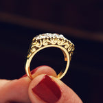 A Magnificent Antique Diamond Half Hoop Engagement Ring