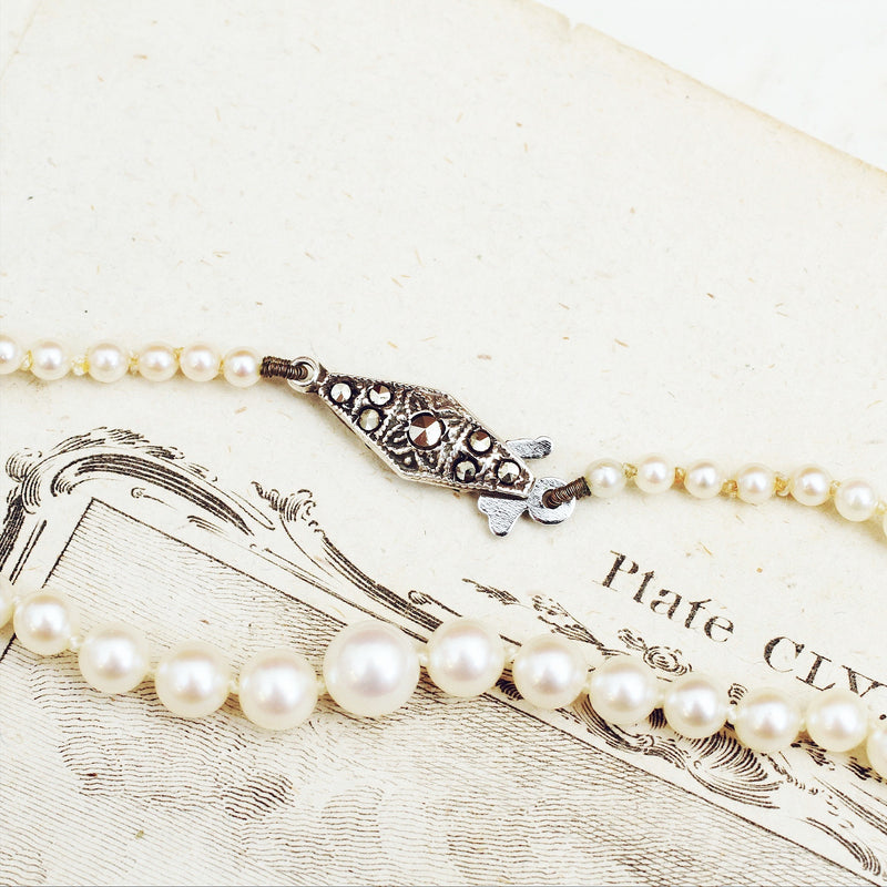 Antique cultured pearl store necklace