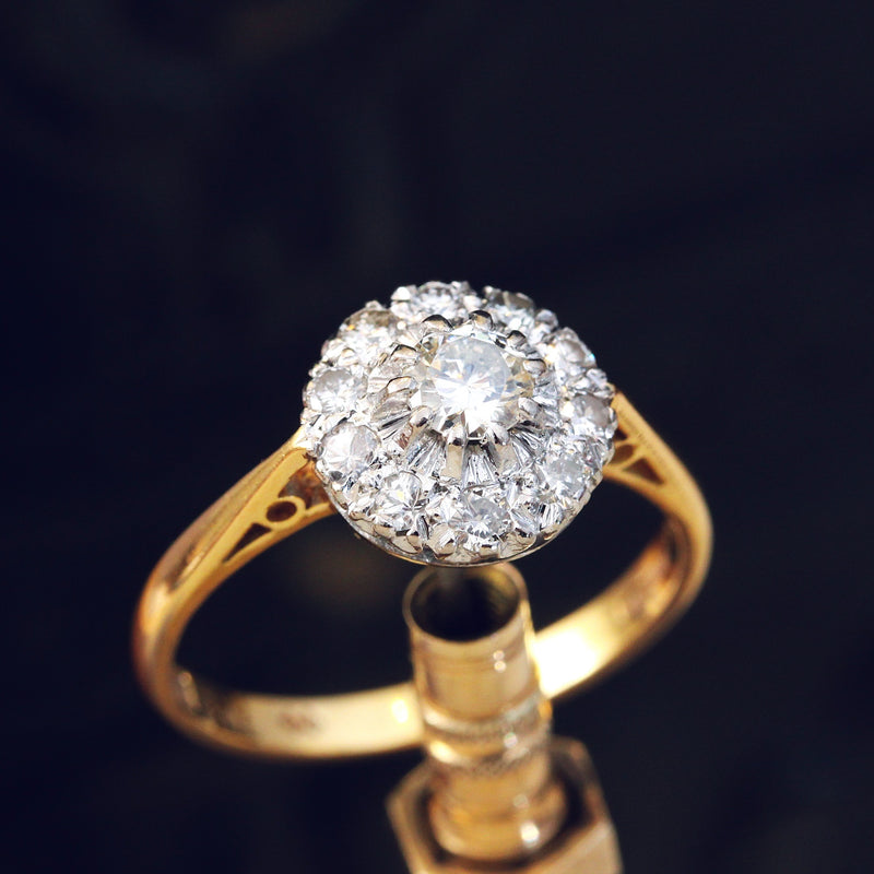 Date 1978 Diamond Daisy Cluster Ring