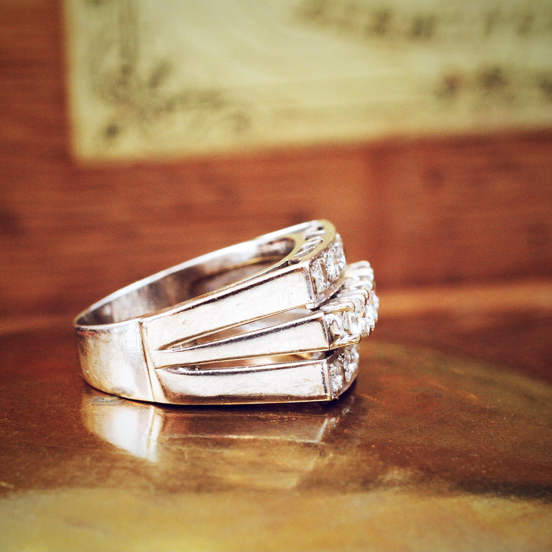 Fascinating Glamour! Art Deco Diamond 'Tank' Ring