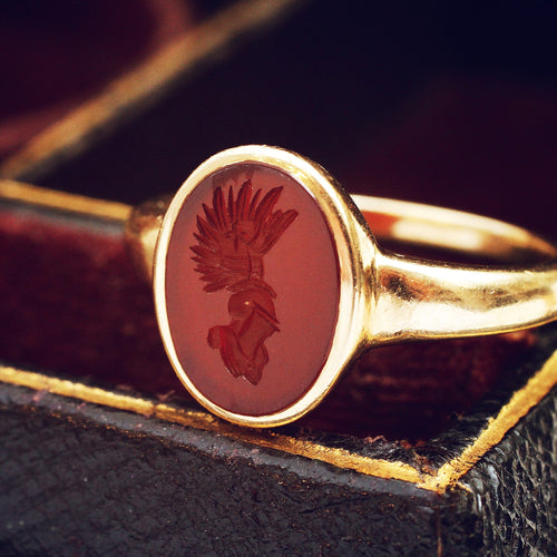 vintage gold carnelian ring