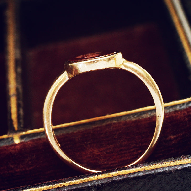 vintage gold carnelian ring