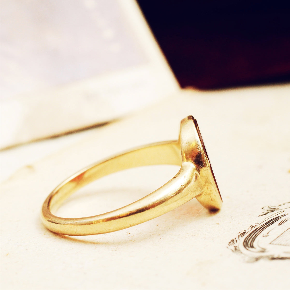 Roman Styled Carnelian Intaglio Signet Ring