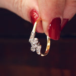 Enchanting Twinkles! Antique Diamond Crossover Ring