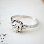 1.10ct Mine Cut Diamond Engagement Ring