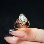 Edwardian Date 1905 Navette Paste Ring