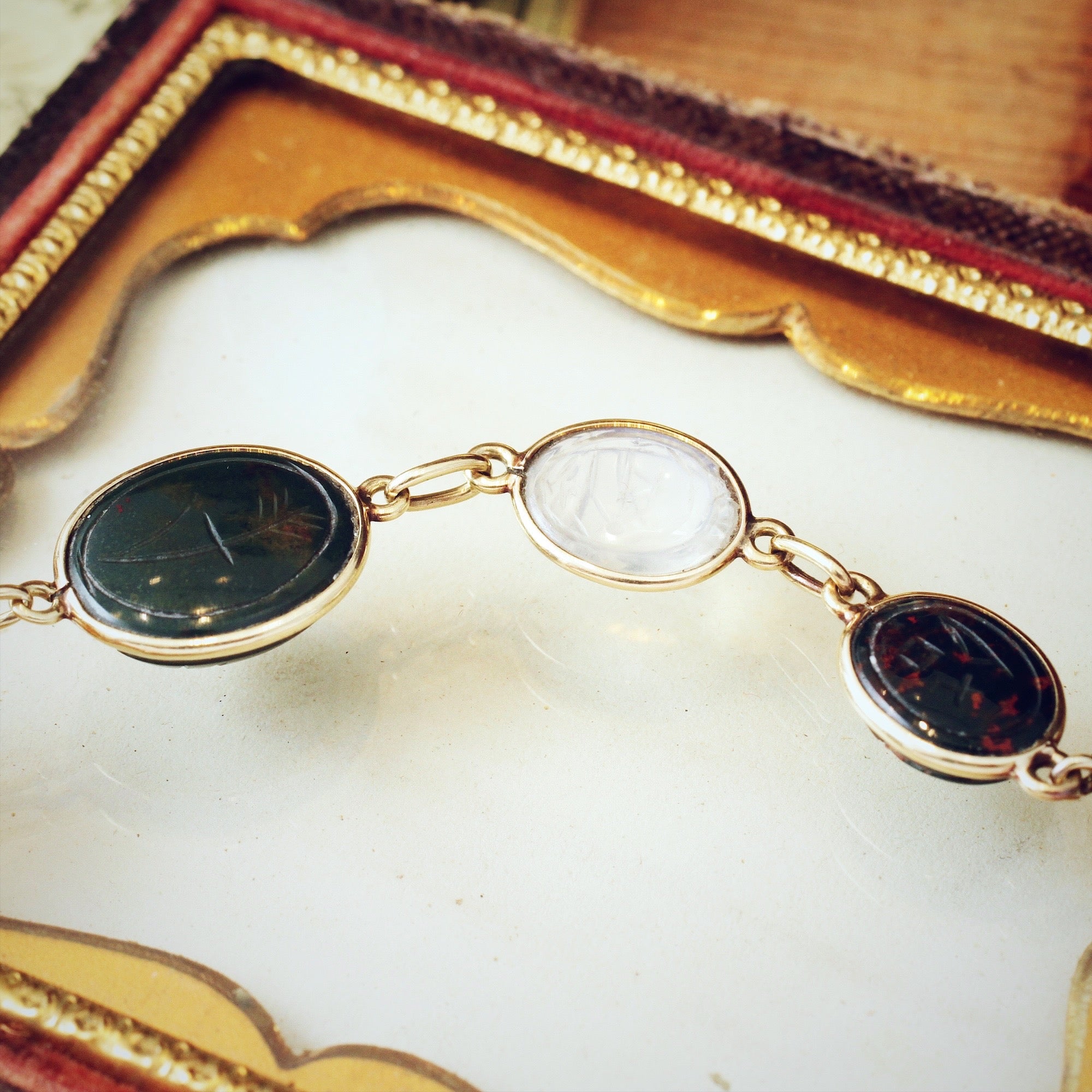 Mystical Vintage 14ct Gold Scarab Bracelet Fetheray