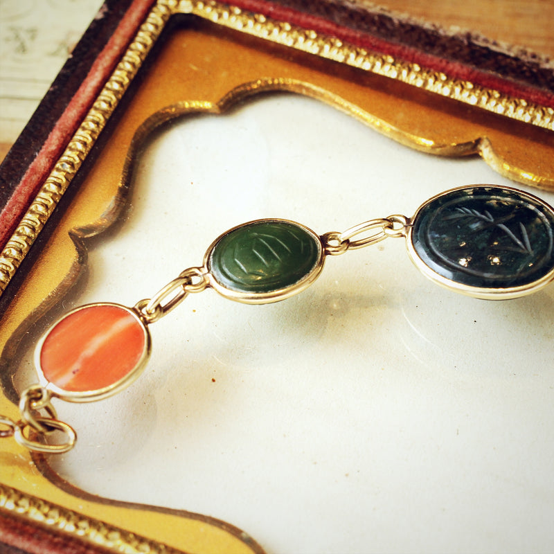 Mystical Vintage 14ct Gold Scarab Bracelet Fetheray