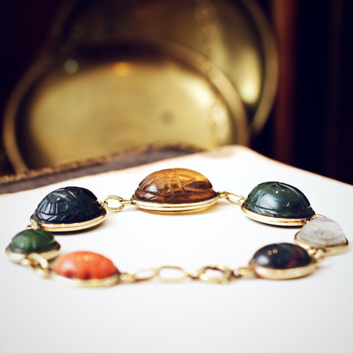 Vintage 14ct Gold Scarab Bracelet