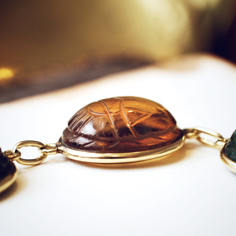 Vintage 14ct Gold Scarab Bracelet