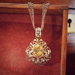 Vintage Silver Gilt Citrine Pendant