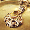 Vintage Silver Gilt Citrine Pendant