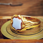 Date 1922 Shield Shaped Sardonyx Signet Ring