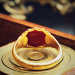 Date 1922 Shield Shaped Sardonyx Signet Ring