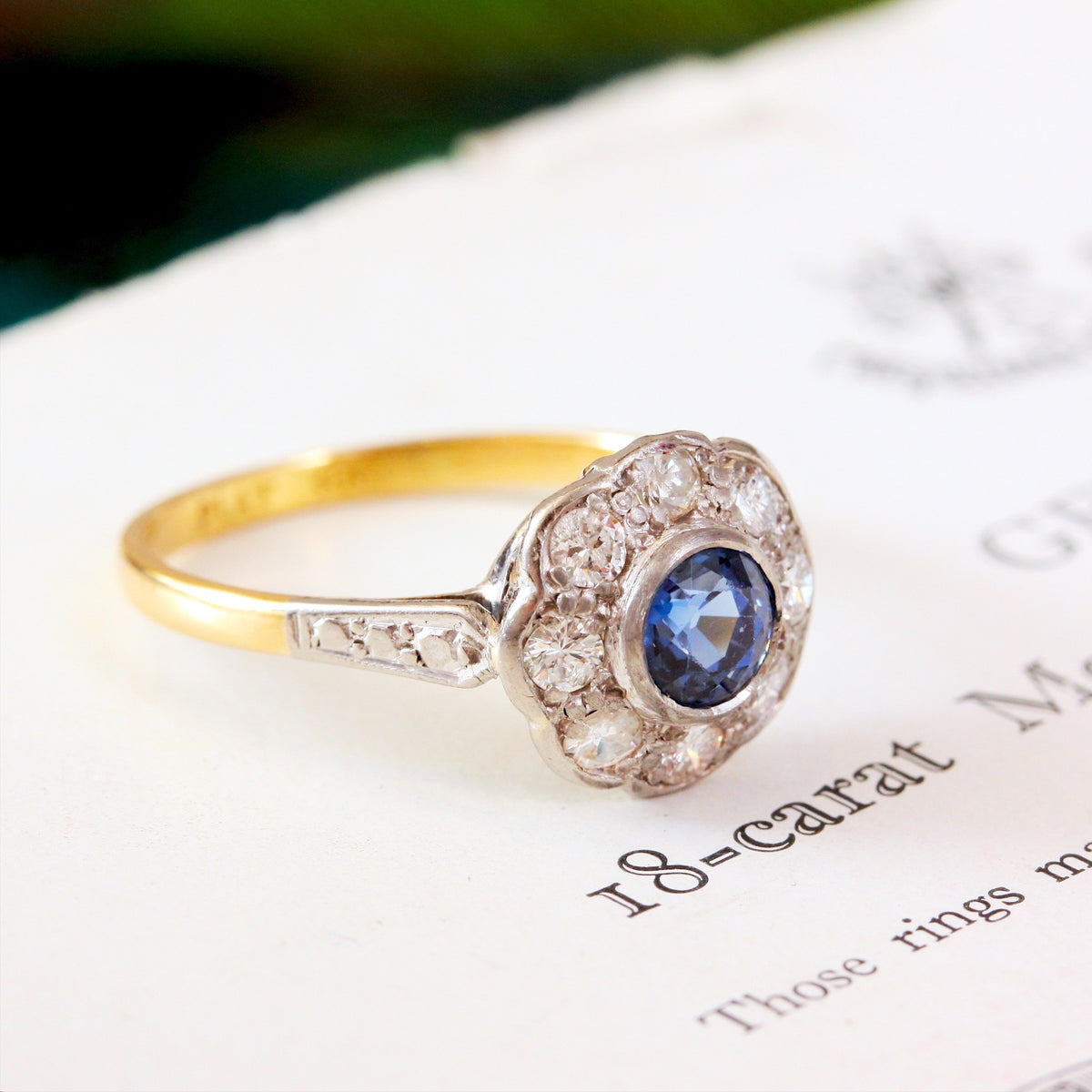 Sapphire & Diamond Cluster Ring
