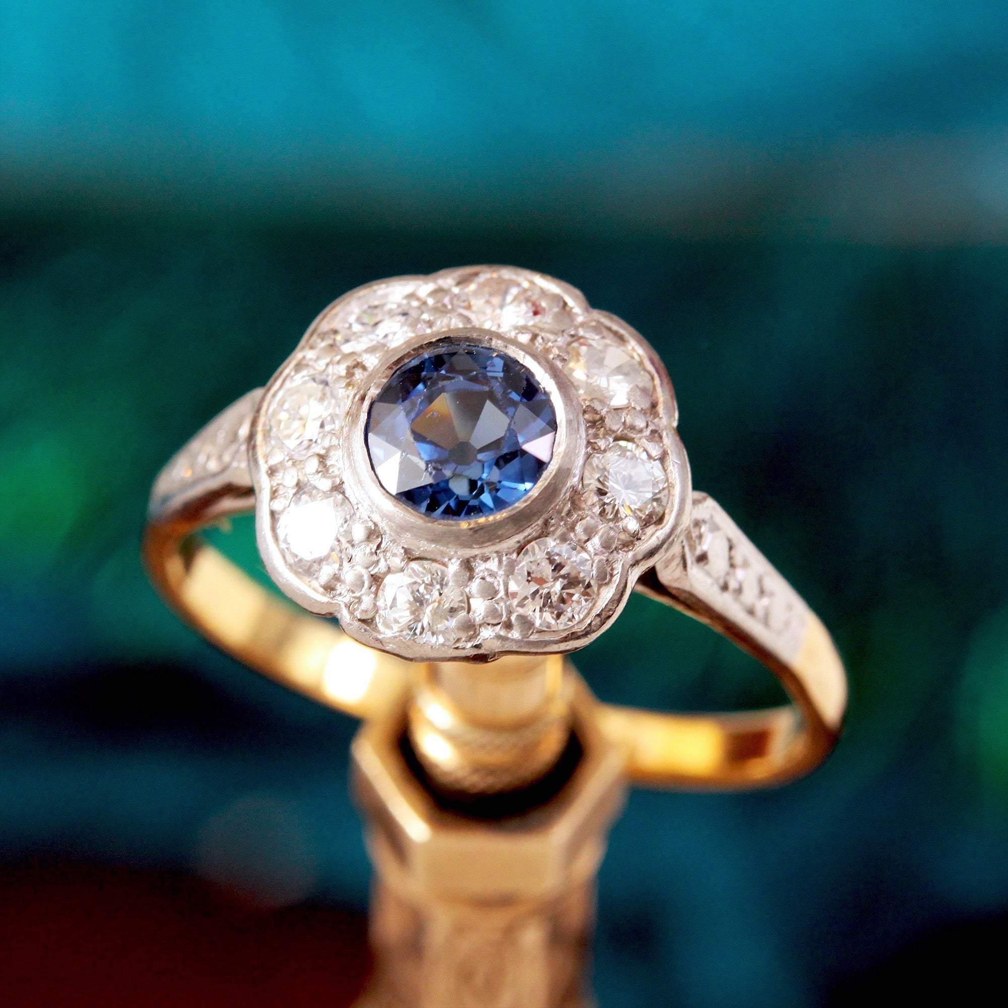 Fresh as a Daisy Sapphire Diamond Cluster Ring Fetheray