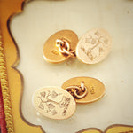 Antique 9ct Gold Grapevine Crest Cufflinks